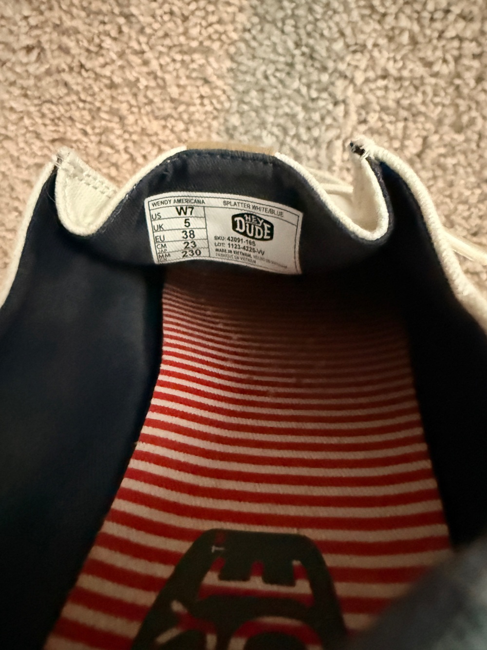 Hey Dude Women’s Ivory Canvas Slip-On Sneakers - Picture 6 of 6